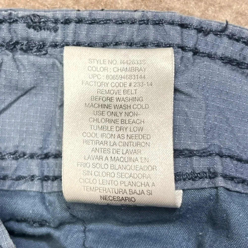IRON Co. Mens Cargo Shorts Size 38‎ Blue Chambray Utility Casual Outdoor